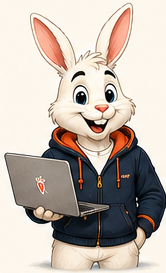 Bunny with laptop